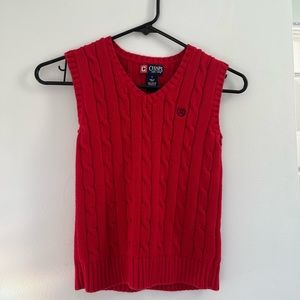 thrifted red cropped sweater vest
